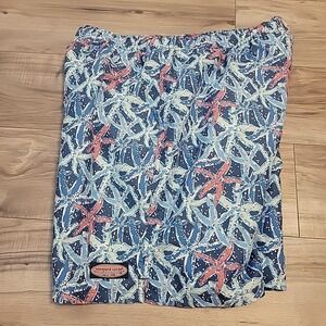 Vineyard Vines Chappy Swim Trunks Mens Large AOP Sea Horses Blue